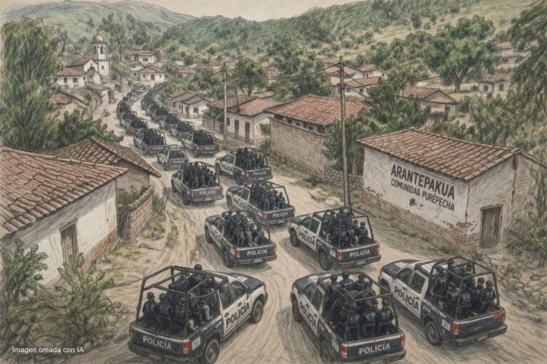 Operativo policíaco incursiona en Arantepakua el 5 de abril de 2017